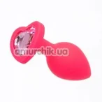 Анальная пробка с светло-розовым кристаллом Loveshop Seamless Butt Plug Heart S, розовая - Фото №1