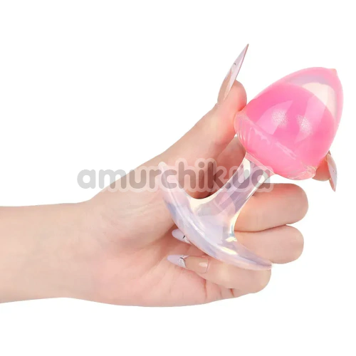 Анальная пробка Univibe Glow-In-Dark Berry S, розовая