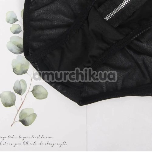 Трусики Star Night Sexy Panties Vinyl And Zip, чорні