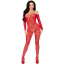 Комбинезон Leg Avenue Crotchless Fishnet Bodystocking Flower, красный - Фото №1