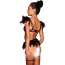 Комплект Star Night Sensual Feather & Chains, черный: бюстгальтер + трусики-стринги + пояс для чулок + гартеры - Фото №10