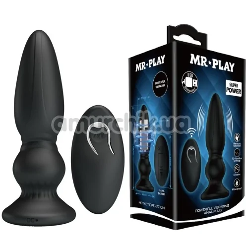 Анальная пробка с вибрацией MR Play Super Rower Powerful Vibrating Anal Plug, черная