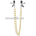 Затискачі для сосків з ланцюжком Lucky Bay Nipple Play Gold Chain, золоті - Фото №1