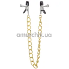 Зажимы для сосков с цепочкой Lucky Bay Nipple Play Gold Chain, золотые - Фото №1