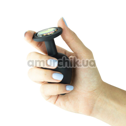 Анальна пробка зі змінним кристалом Crushious Camileo Large, чорна