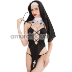Костюм монашки JSY Sexy Lingerie 5737, черно-белый: платье + головной убор + воротник - Фото №1