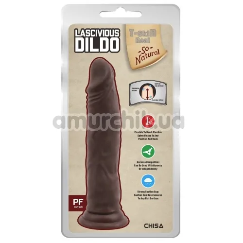 Фаллоимитатор T-skin ReaL Lascivious Dildo, темно-коричневый