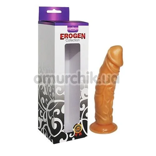 Фаллоимитатор Erolin Erogen Collection с прожилками на присоске 18 см, телесный