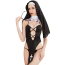 Костюм монашки JSY Sexy Lingerie 5737, черно-белый: платье + головной убор + воротник - Фото №1