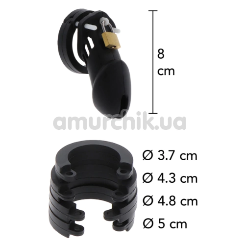 Пояс верности для мужчин Hidden Desire Extreme Penis Gear Chastity Cock Cage Long Silicone, черный