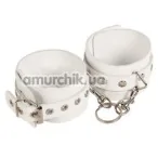 Наручники Leather Restraints Hand Cuffs, белые - Фото №1