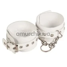 Наручники Leather Restraints Hand Cuffs, белые - Фото №1