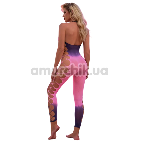 Комбинезон Star Night Hollow Out Gradient Bodystocking, фиолетово-розовый
