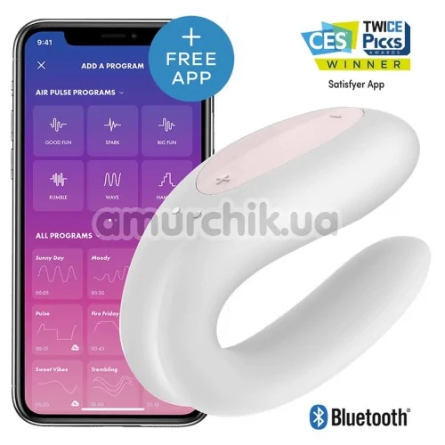 Вібратор Satisfyer Double Joy Partner Vibrator, білий