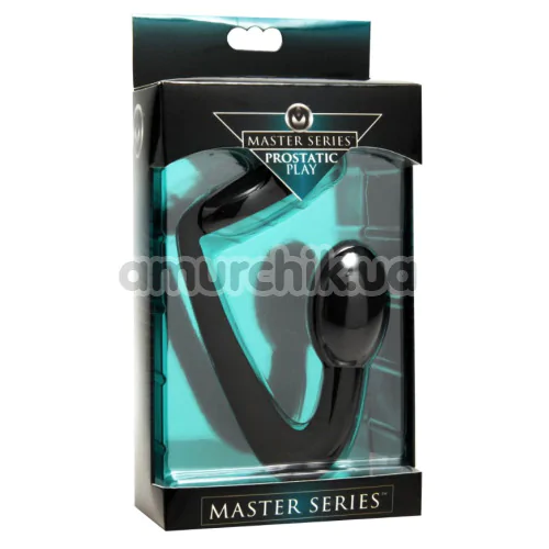 Стимулятор простаты с эрекционным кольцом Master Series Prostatic Play Silicone Cock Ring and Prostate Plug, черный