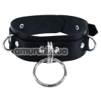 Нашийник Feral Feelings D-Rings Leather, чорний - Фото №1