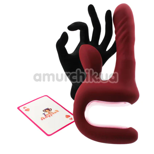 Вібратор з поштовхами Magic Motion Magic Duet, бордовий