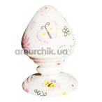 Анальна пробка Loveshop Silicone Anal Plug Butterfly, біла - Фото №1