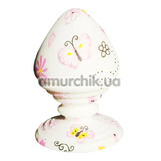 Анальна пробка Loveshop Silicone Anal Plug Butterfly, біла - Фото №1