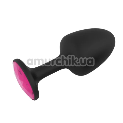 Анальная пробка с розовым кристаллом Dorcel Geisha Plug M, черная