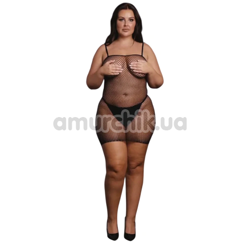 Платье Le Desir Short Dress Fishnet and Spaghetti Straps, черное