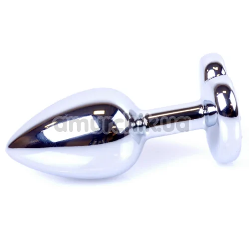 Анальна пробка з фіолетовим кристалом Exclusivity Jewellery Silver Heart Plug, срібна
