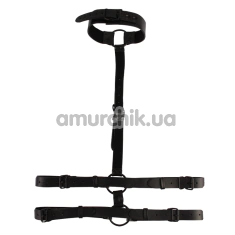 Портупея Behave! Luxury Fetish Collar Body Restraint, чорна - Фото №1