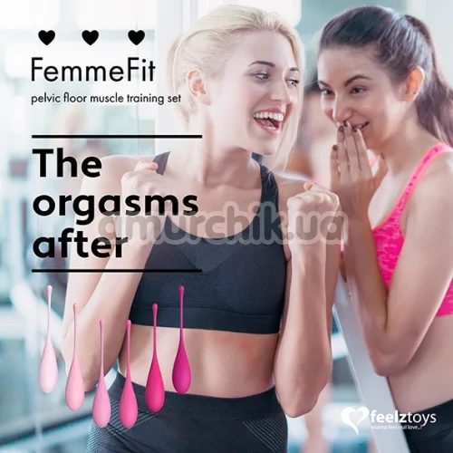 Набор вагинальных шариков FemmeFit Pelvic Muscle Training Set, розовый