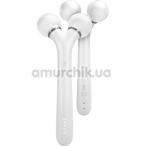 Ультразвуковий масажер для обличчя Geske Sonic Facial Roller 4 in 1, білий