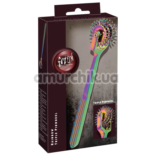 Колесо Вартенберга Fetish Collection Rainbow Triple Pinwheel, радужное