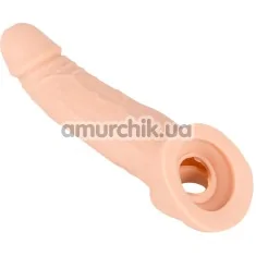 Насадка на пенис Nature Skin Penis Sleeve with Extension, телесная - Фото №1
