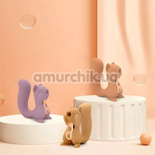 Симулятор орального сексу для жінок з вібрацією Sweet Em Velvet Lure Sneaky Squirrel, фіолетовий