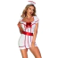 Костюм медсестры JSY Sexy Lingerie 8016, бело-красный: платье + трусики-стринги + головной убор + пояс + стетоскоп - Фото №2