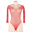 Боді Star Night Sexy Fishnet Rhinestone Bodysuit, червоне - Фото №4