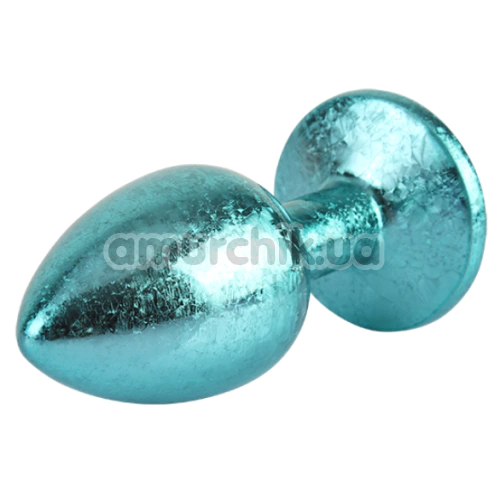Анальна пробка з блакитним кристалом Matrix Mont Nebula Blue Gem Metal Plug S, блакитна