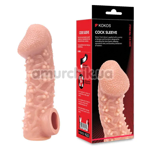 Насадка на пенис Kokos Cock Sleeve CS 009-S, телесная