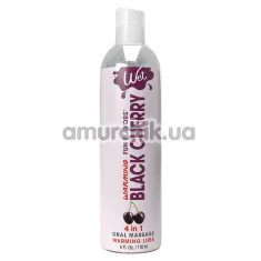 Массажно-оральный лубрикант с согревающим эффектом Wet Fun Flavors Warming Black Cherry - черешня, 118 мл - Фото №1