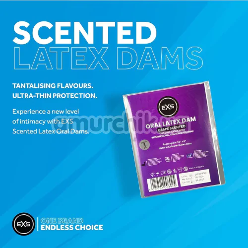 Салфетка для орального секса EXS Oral Latex Dam Grape Scented - виноград, 1 шт