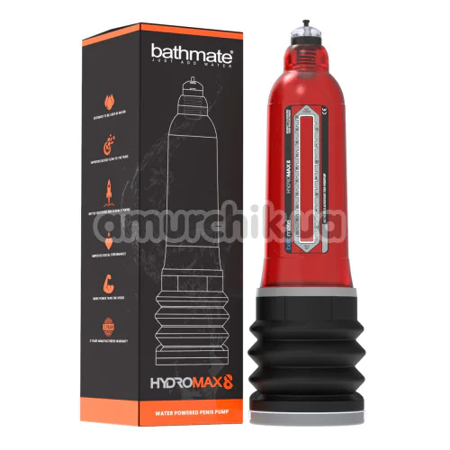 Гідронасос для збільшення пеніса Bathmate Hydromax 8, червоний