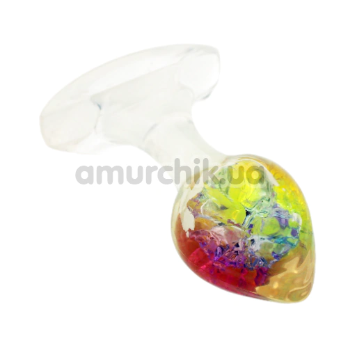 Анальная пробка Crystal Oval Base Butt Plug Small, разноцветная