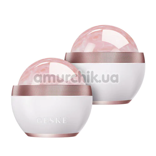 Кульковий масажер для обличчя Geske Rose Quartz Depuffing Sphere 7 in 1, кремовий