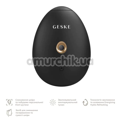 Увлажнитель для кожи лица Geske Facial Hydration Refresher 4 in 1 Oval, серый