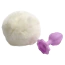 Анальна пробка з фіолетовим кристалом і білим хвостиком Alume Silicone Plug With Tail S, фіолетова - Фото №2