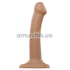 Фалоімітатор Strap-On-Me Dual Density Silicone Bendable Dildo S, світло-коричневий - Фото №1