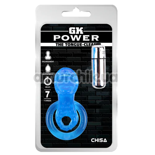 Виброкольцо GK Power The Tongue-Clear, голубое