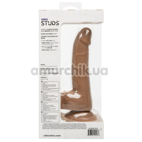 Фалоімітатор Silicone Studs 6, коричневий