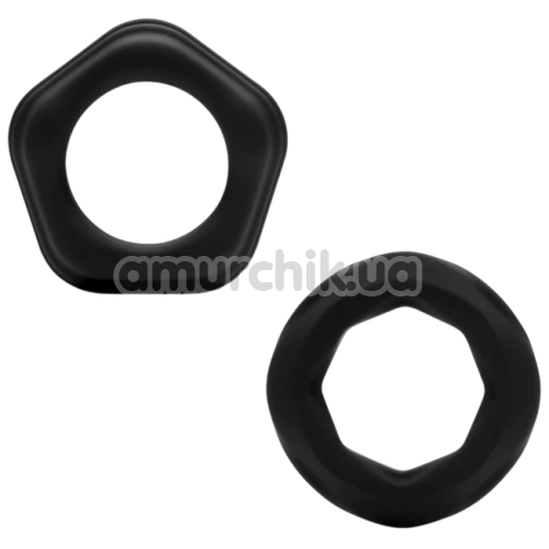 Набор из 2 эрекционных колец So Divine Classic Joy Ring, черный - Фото №1