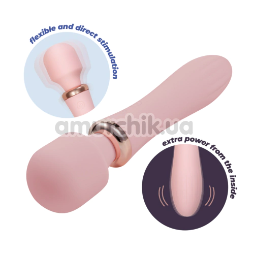 Универсальный вибромассажер с подогревом Crushious Jinx, розовый