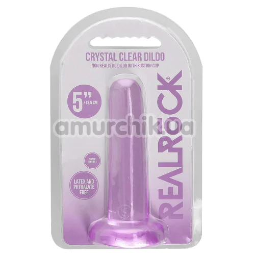 Фаллоимитатор Realrock Crystal Clear Dildo 5.3, фиолетовый