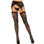 Комплект Leg Avenue Lace Thigh Highs & Garterbelt, черный: чулки + пояс - Фото №2